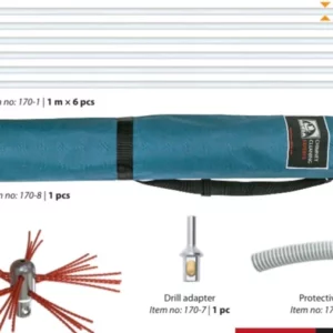Kit de ramonage rotatif TORNADO PRO 15mm 6m