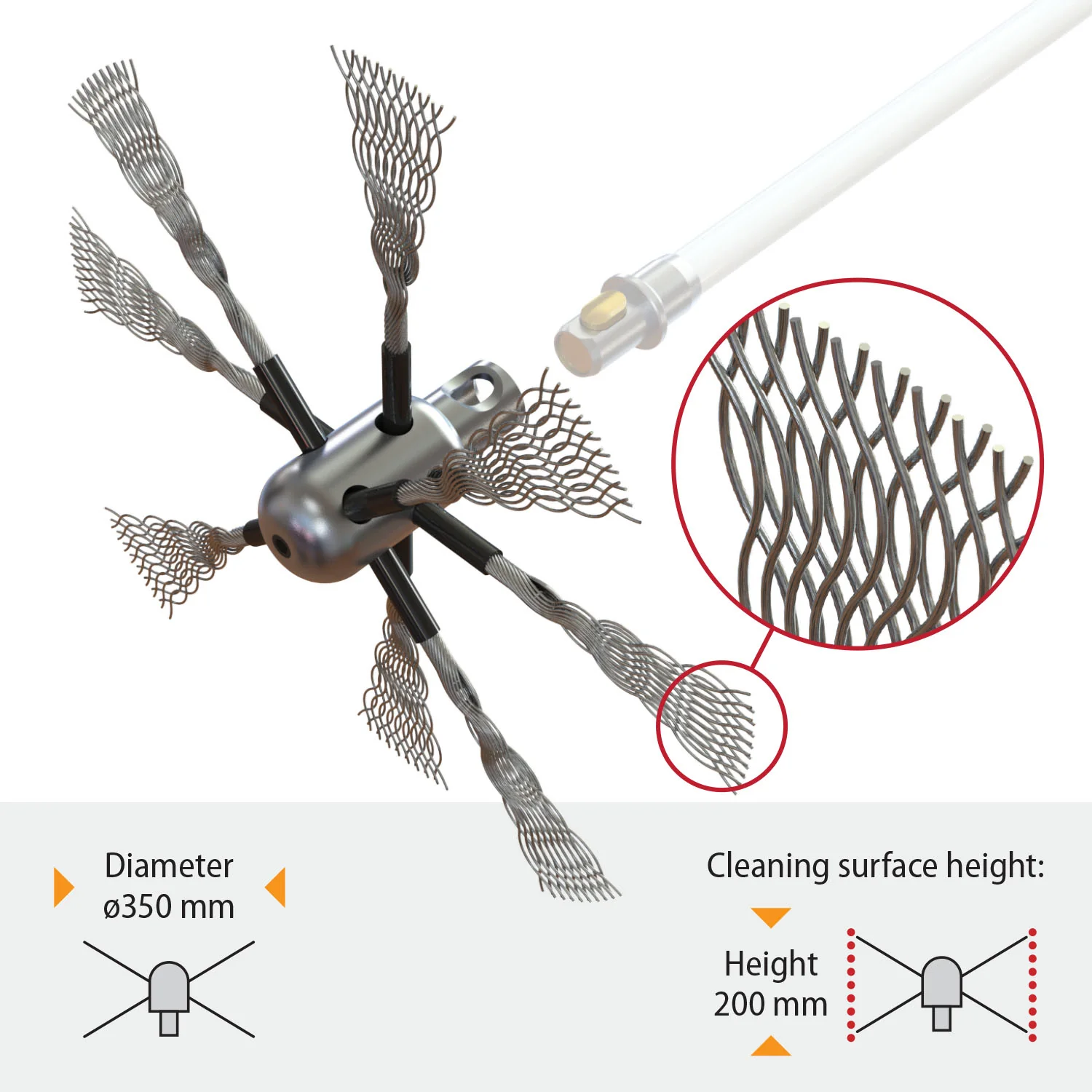 HANSA Tornado PRO (⌀17) : Brosse de cheminée avec câble pointu – Image 5